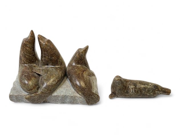 Soapstone Sea Lion Carvings - Sonny Grant