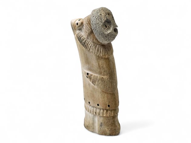 Whale Bone & Baleen Dancer Figurine - Edwin J. Weyionanna
