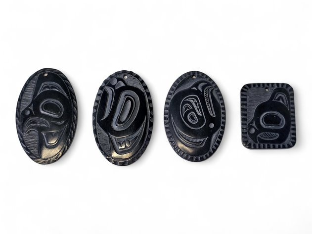 Haida Argillite Formline Pendants - Denny Dixon & Drew Dixon