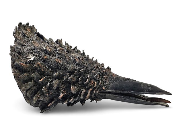 Ceramic Raven Head Wall Hanging Sculpture - Gina Hollomon