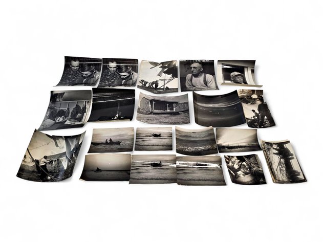 30x Harvey & Ellen Henne Goodale Estate Photographs - Umiak Hunting & Fishing Scenes, etc.
