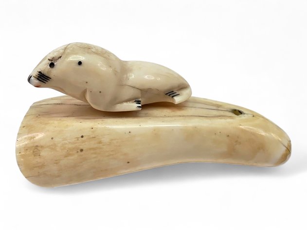 A Mid-Century Whale Tooth Carving