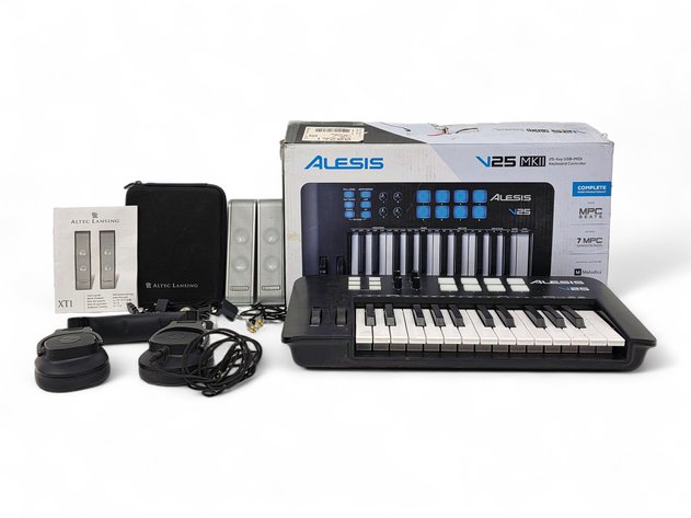Alesis Keyboard, Altec Lansing Speakers & Sterling Audio Studio Headphones