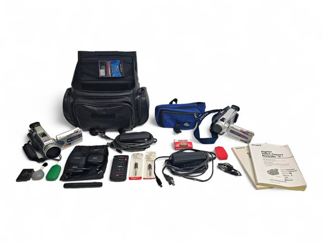 Sony Digital Handycams w/ Camera Bags & Other Accessories