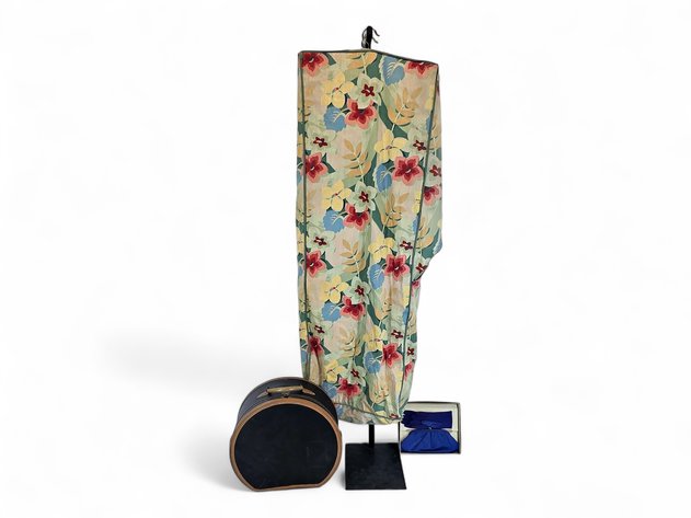 Vintage Holdall Hat Box, Garment Bag, Gloves & Clasp