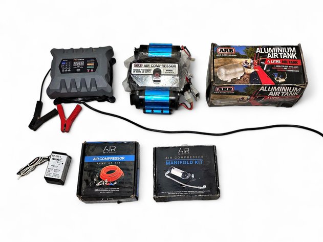 Solar Pro-Logix Battery Charger, ARB Air Compressor, Air Tank & More