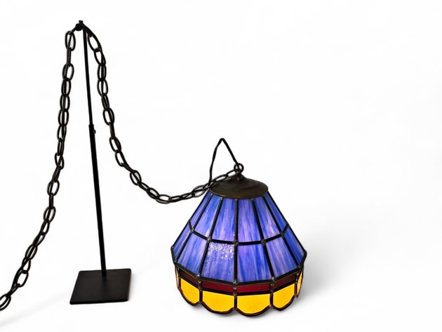 Blue Stained Glass Swag Pendant Lamp