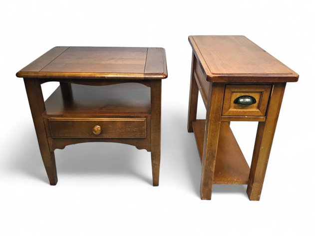 Hammary Tiered Oak End Table & Chairside End Table