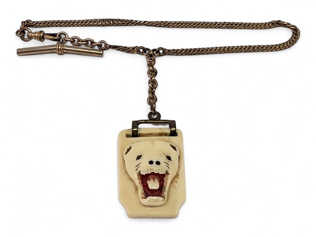 A King Island Walrus Ivory Polar Bear Pocket Watch Fob
