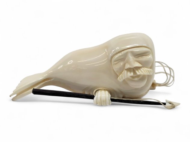 Walrus-Human Carving by Moses Soonagrook