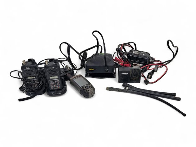 Travel Time Fan Heater, Icom Aviation Radios w/ Chargers, Garmin GPS & More