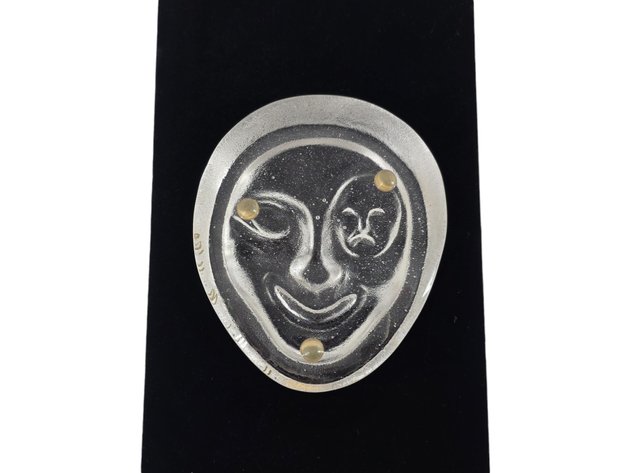 Glass Sculpture of Comedy/Tragedy Mask