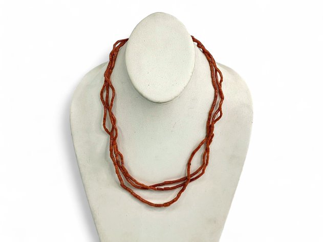 Multi-Strand Red Coral Necklace