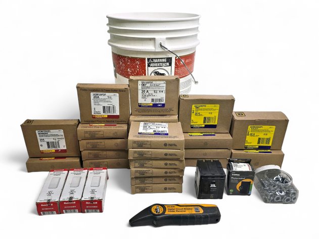 26x Square D Circuit Breakers, IDEAL Circuit Breaker Finder, Tork Photocontrol & More