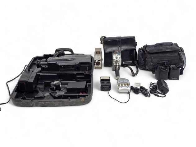 Vintage Sears, Keystone, Bell & Howard Video Cameras w/ Accessories