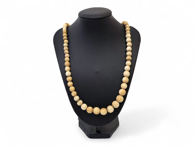 Mineralized Whale Tooth Bead Necklace