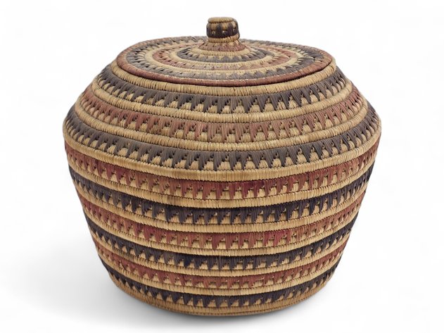 A Fine Yup'ik Coiled Grass Basket