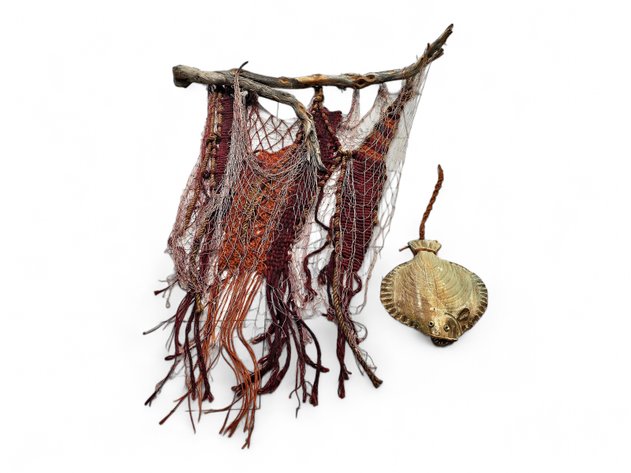 Driftwood & Netting Decor & Halibut Sculpture