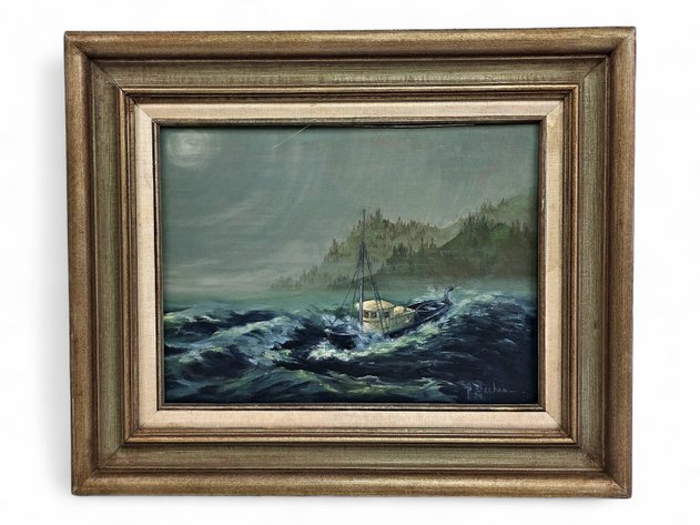 P. Sheehan Maritime Oil Painting