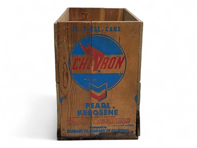 Vintage Chevron Wooden Crate