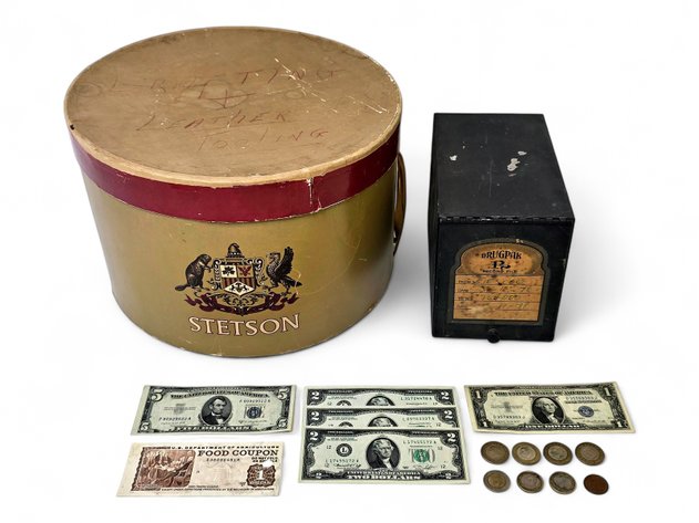 US Silver Certificates, Stetson Hat Box & More