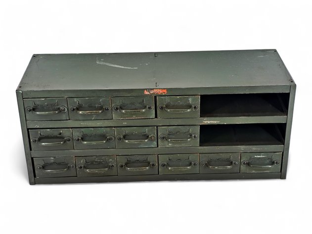 Vintage Metal Parts Cabinet
