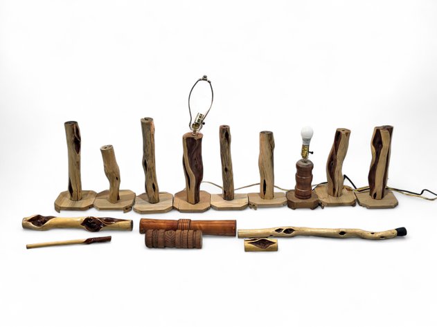 A Collection of Diamond Willow Lamp Bases & More