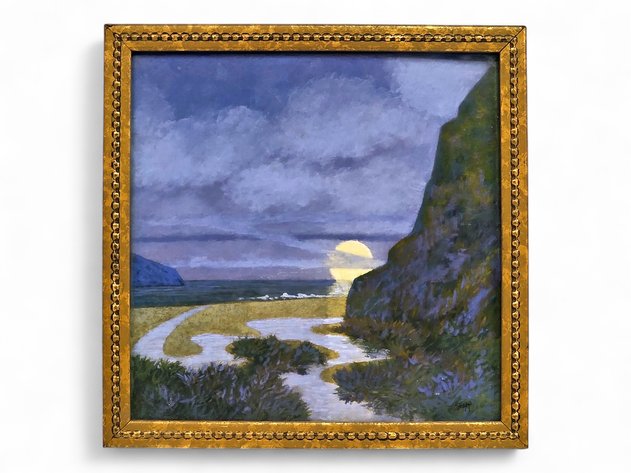 Thomas E. Stewart Seascape Oil Painting