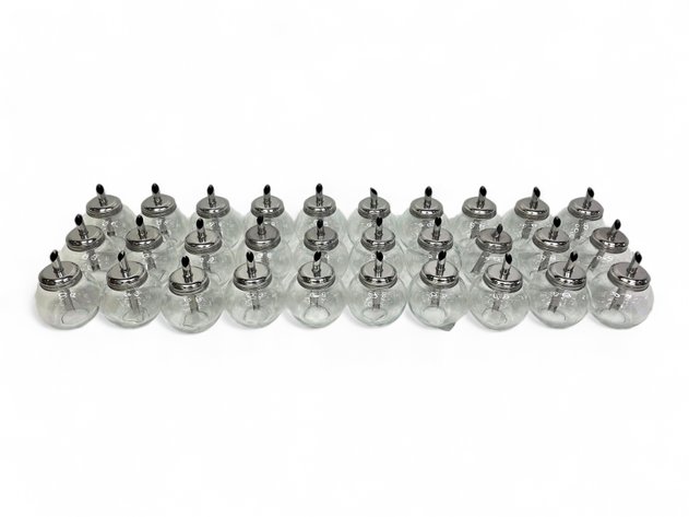 30x Glass & Stainless Steel Sugar Dispensers