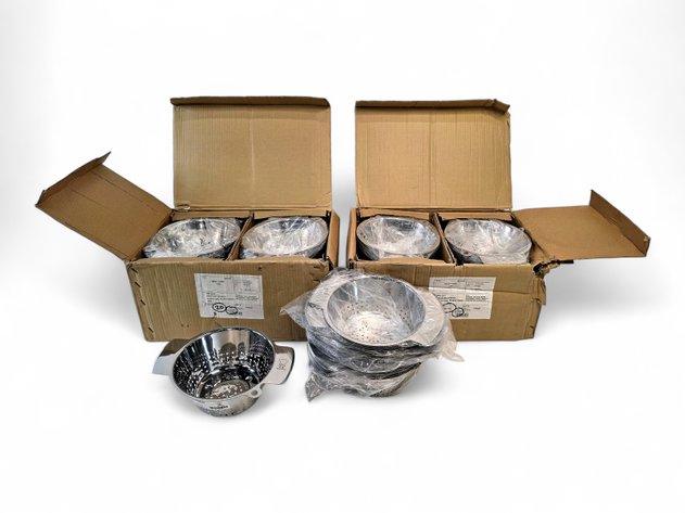 61x Colanders - Brand New, Stainless Steel