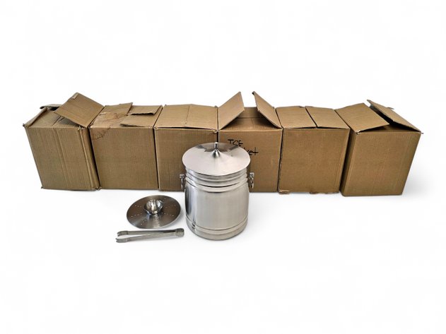 6x Insulated 169 oz Ice Buckets w/ Tongs - Brand New, Stainless Steel