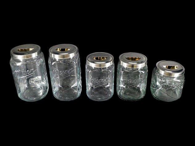 5x Lidded Mason Jars