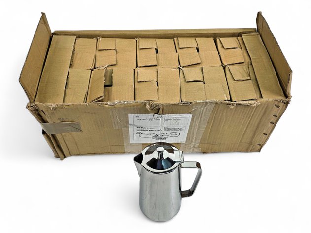 10x Cylindrical 34oz Coffee Pots - Brand New, Stainless Steel