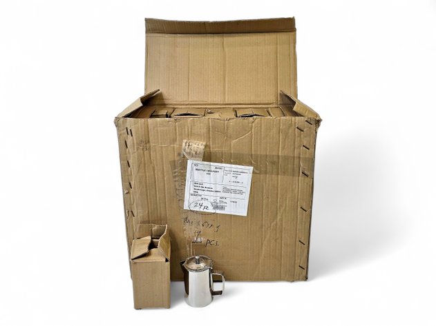 28x Cylindrical 10oz Coffee Pots - Brand New, Stainless Steel