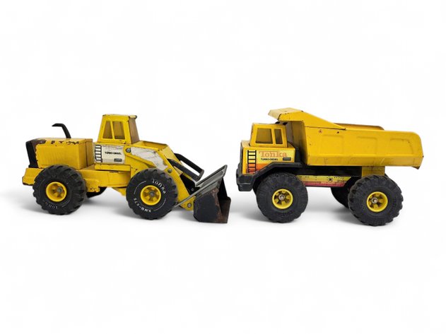 Tonka Pressed Steel Front Loader & Dump Truck