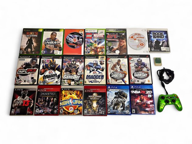 19x Video Games, PS3 Memory Card & Controller - NBA Jam & More