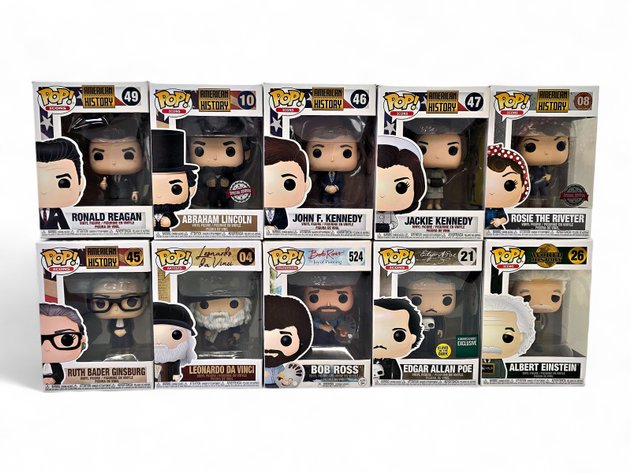 10x Funko Pop! Vinyl Figures - American History Icons, Artists & Television Series