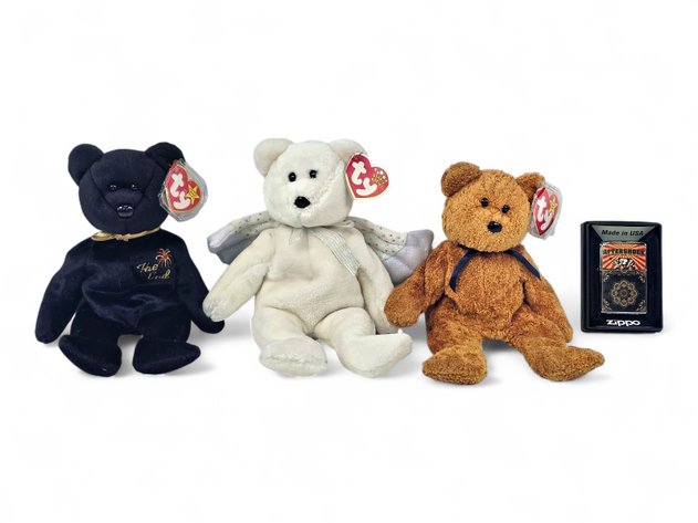 Ty Beanie Babies w/ 2017 Zippo Aftershock Festival Lighter