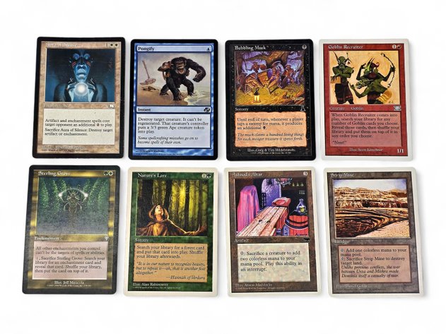 8x Vintage MTG Cards - Sterling Grove, Nature's Lore, Ashnod's Altar & More