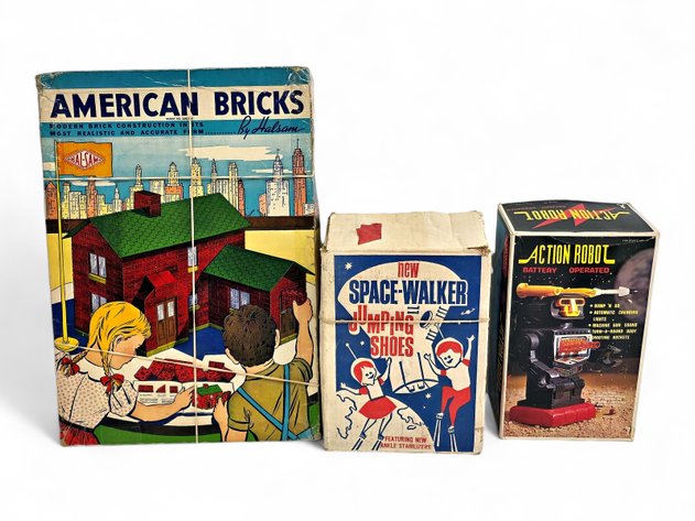 Vintage American Bricks, Space-Walker & Action Robot Toys