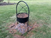 Antique Cast Iron Cauldron Planter