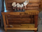 Rustic Foyer Table With Dove Figurine