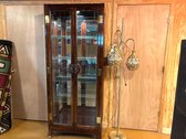 Mahogany  Asian Chinoiserie Curio Display Cabinet