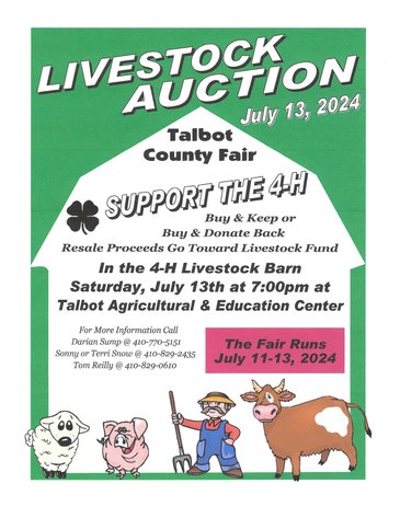 Image for Jul 13, 2024 4-H Livestock Auction - Talbot County Fair