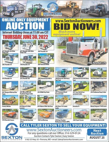 Image for Sexton Auctioneers June 30th Equipment Auction