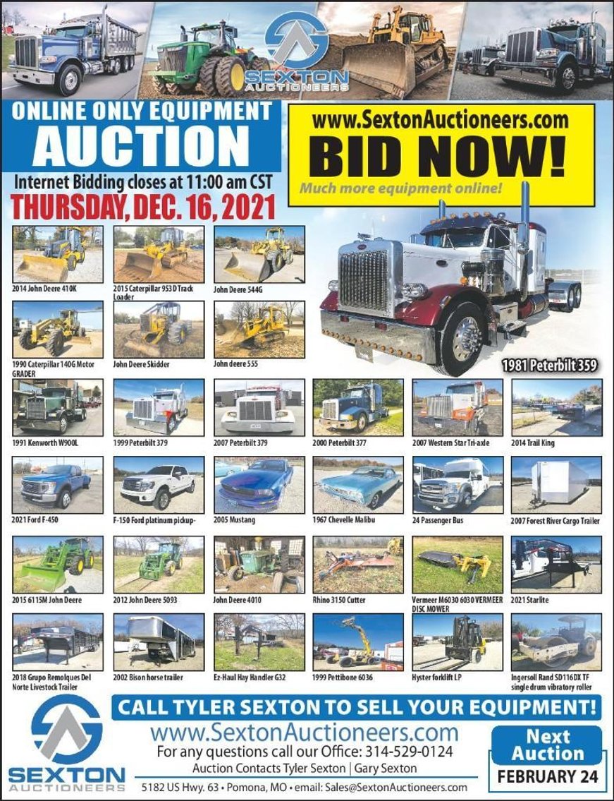 Image for December 16th Online Equipment Auction
