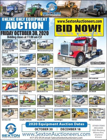 Image for Sexton Auctioneers October 30th Equipment Auction