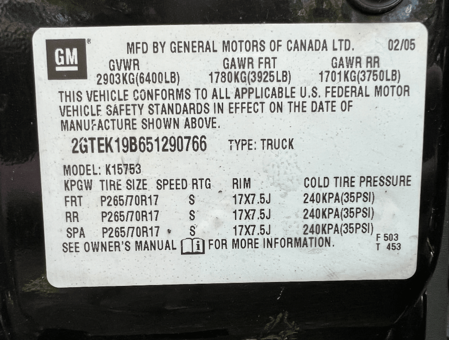 Image for 2005 GMC Sierra Pick up Truck