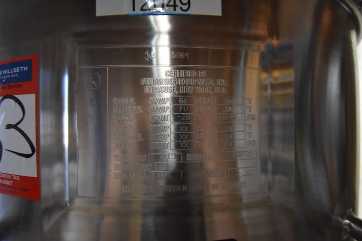 Image for ***SOLD*** MJK1832 Feldmeier jacketed tank 600 L