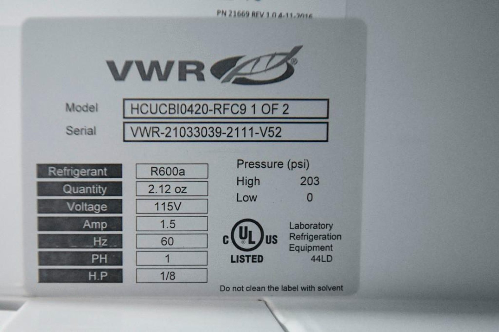 Image for MJK1794 VWR (HCUCBI0420-RFC9 1 OF 2) & (HCUCBI0 404 – RFC 92 OF 2)